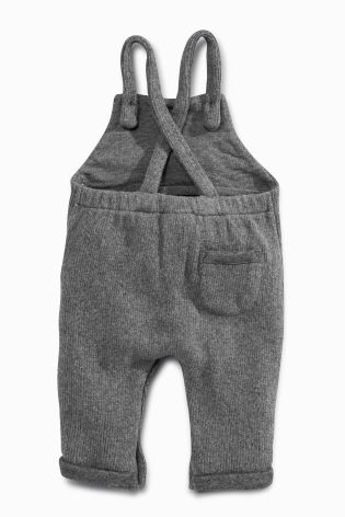 Grey Knit Look Dungarees (0mths-2yrs)